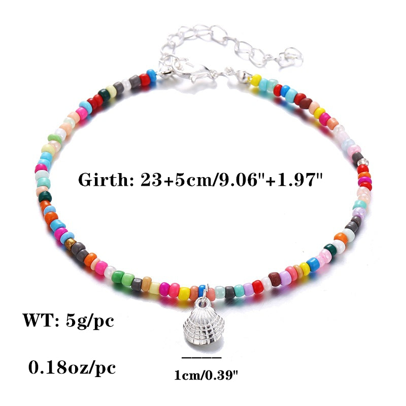 Colorful Bead Shell Anklet Foot Chain Ocean Beach Jewelry Gift