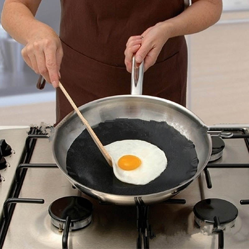 BBQ Frying Pan Mat Non stick Round Heat resistant Liner Sheet RV Kitchen