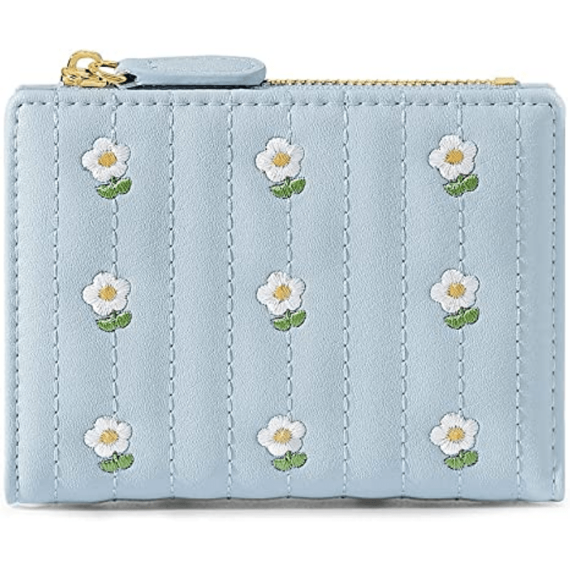 Vintage Embroidered Flowers Zipper Wallet Coin Purse