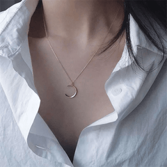 Y2K Moon Pendant Necklace Decorative Accessories Gift
