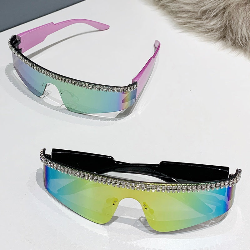 Men's Rhinestone Sunglasses Decorative Sports Eyewear