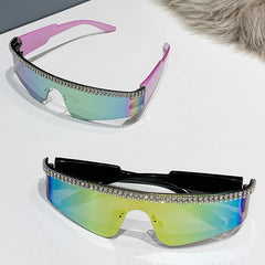 Men's Rhinestone Sunglasses Decorative Sports Eyewear