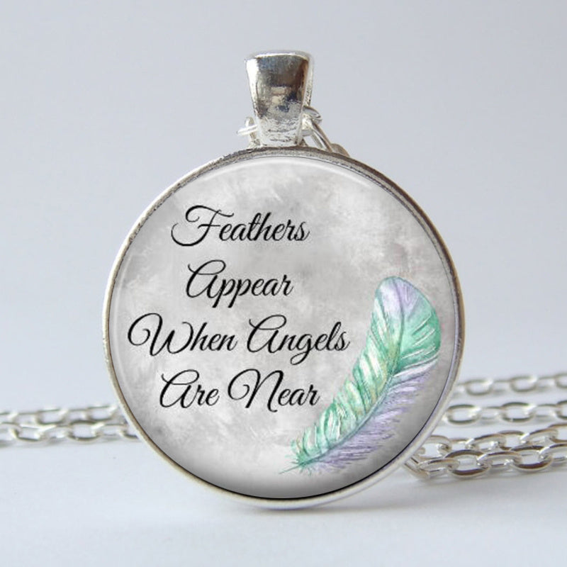 Feathers Angels Near Print Keychain Letter Charm Bag Car Ornament