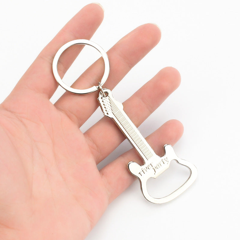 Guitar Shaped Beer Opener Key Chain