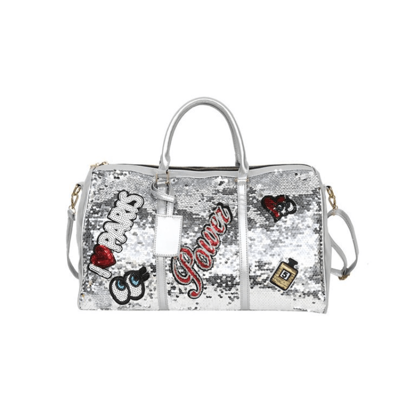 Glitter Sequins Decor Sports Bag Lightweight Portable Luggage Bag