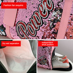 Glitter Sequins Decor Sports Bag Lightweight Portable Luggage Bag