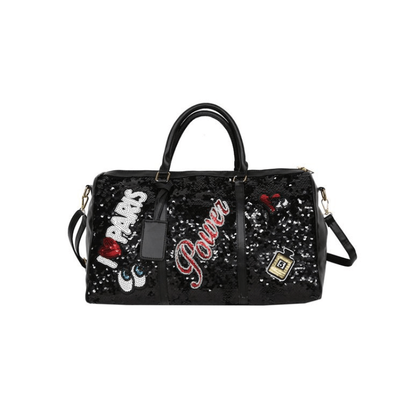 Glitter Sequins Decor Sports Bag Lightweight Portable Luggage Bag