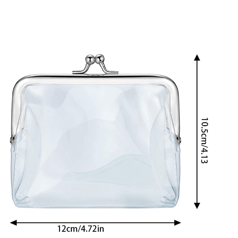 Vintage Mini Kiss Lock Clear Makeup Bag Stylish Girls Women Gift