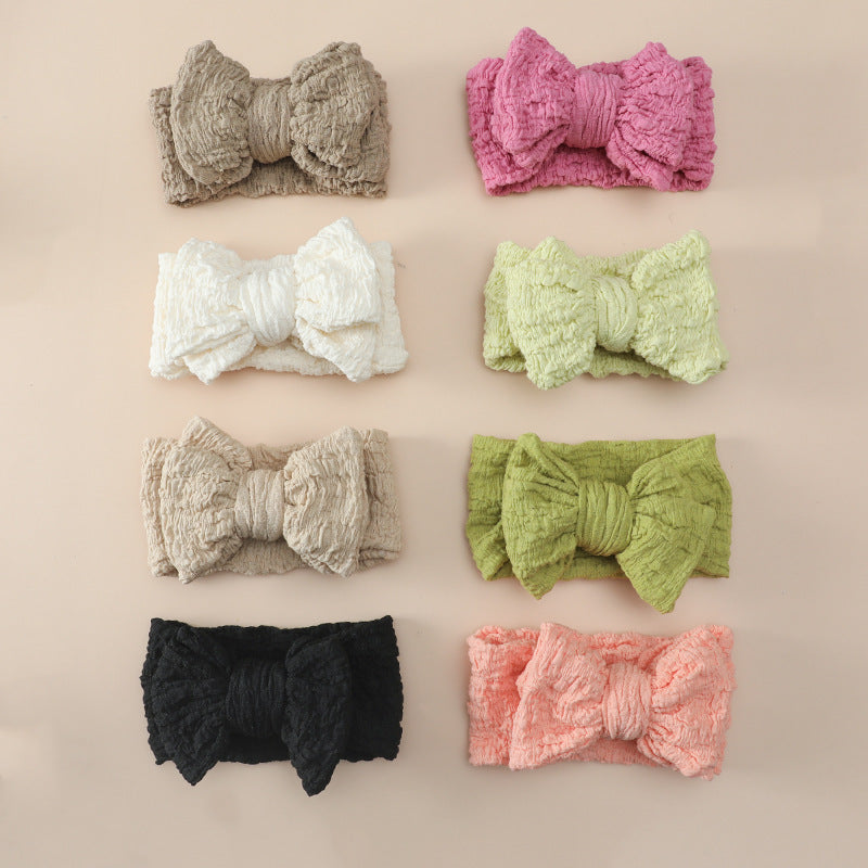 Cartoon Bow Headband Soft Elastic Hair Accessory for Baby Girls