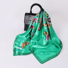 Butterfly Print Square Scarf Large Satin Shawl Bandana Women Casual