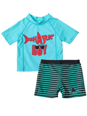 Toddler Boys Shark Stripe Swimwear Set for Summer