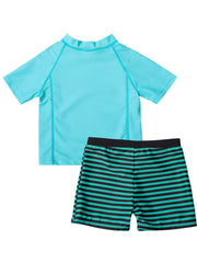 Toddler Boys Shark Stripe Swimwear Set for Summer