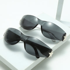 Men's Star Pattern Rimless Sunglasses UV Protection Glasses