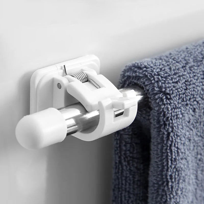 2pcs Self Adhesive Curtain Rod Clips Adjustable Holders