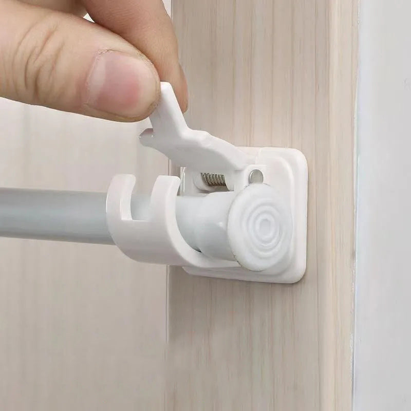 2pcs Self Adhesive Curtain Rod Clips Adjustable Holders