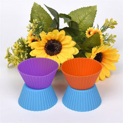 12pcs Silicone Muffin Cup Reusable Cupcake Liners Baking Cups Cake Molds