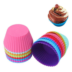 12pcs Silicone Muffin Cup Reusable Cupcake Liners Baking Cups Cake Molds