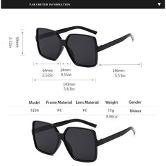 Oversized Square Sunglasses Gradient Lens UV400