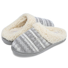 Women's Plush Slippers Cozy & Warm Closed Toe Non Slip Indoor Bedroom Shoes