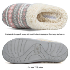 Women's Plush Slippers Cozy & Warm Closed Toe Non Slip Indoor Bedroom Shoes