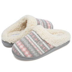 Women's Plush Slippers Cozy & Warm Closed Toe Non Slip Indoor Bedroom Shoes