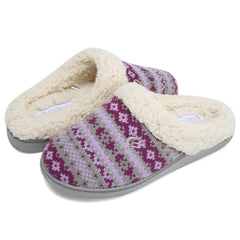 Women's Plush Slippers Cozy & Warm Closed Toe Non Slip Indoor Bedroom Shoes