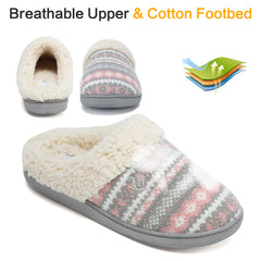 Women's Plush Slippers Cozy & Warm Closed Toe Non Slip Indoor Bedroom Shoes