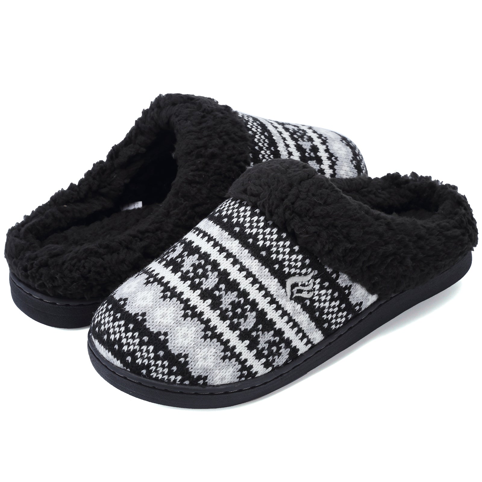 Women's Plush Slippers Cozy & Warm Closed Toe Non Slip Indoor Bedroom Shoes
