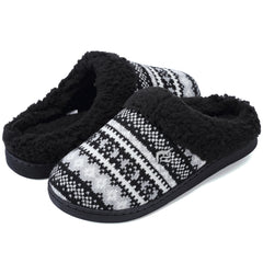 Women's Plush Slippers Cozy & Warm Closed Toe Non Slip Indoor Bedroom Shoes