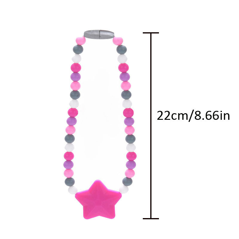 Sensory Chew Toy Necklace Baby Teether Silicone Pendant