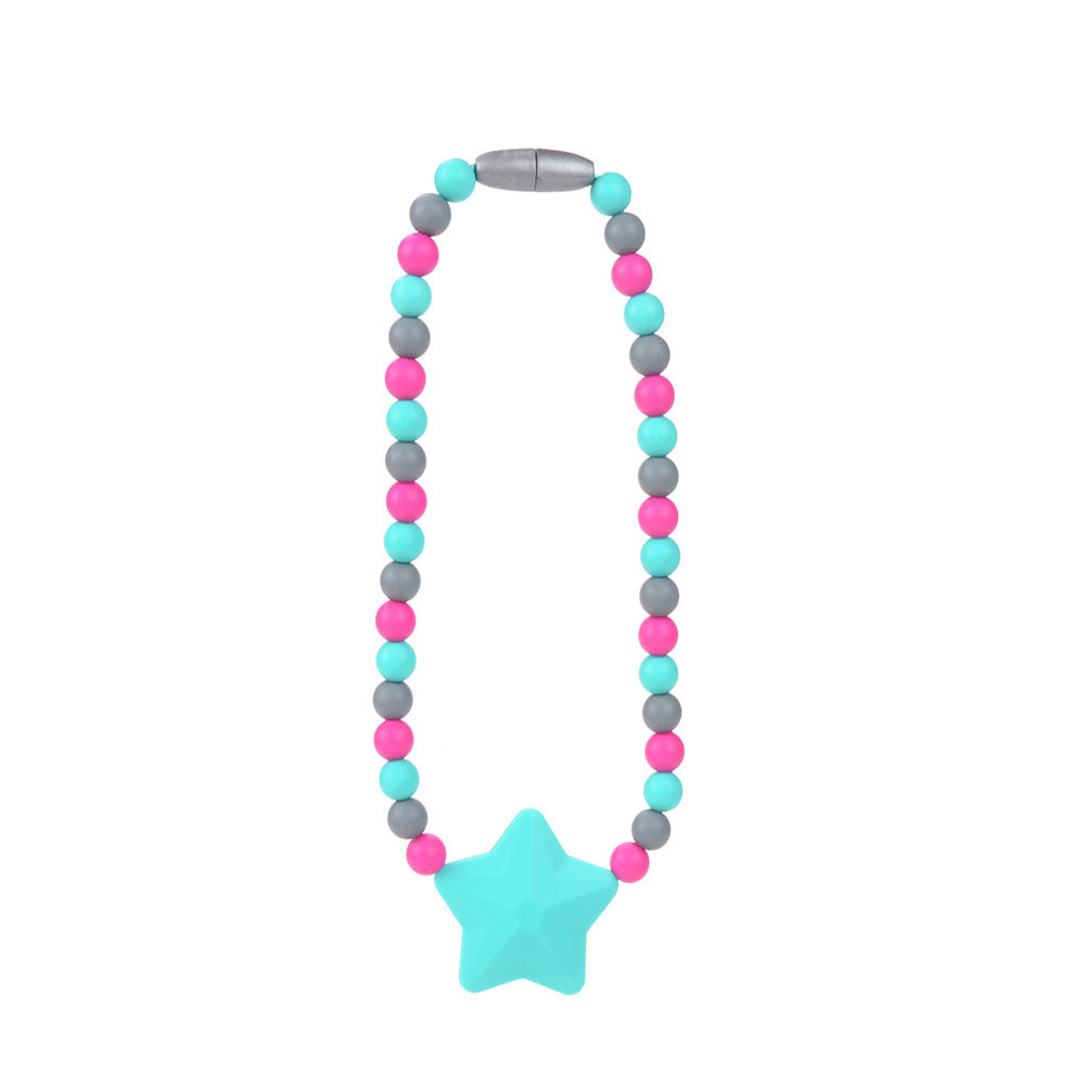 Sensory Chew Toy Necklace Baby Teether Silicone Pendant