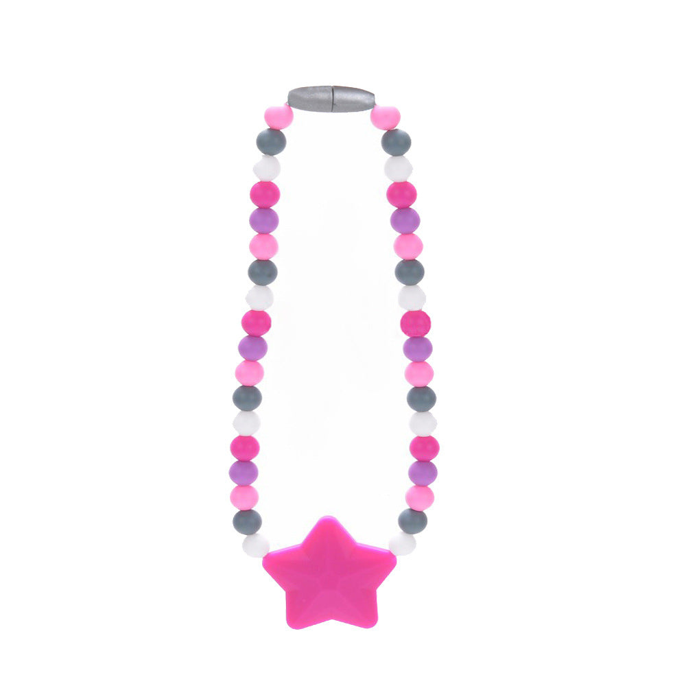 Sensory Chew Toy Necklace Baby Teether Silicone Pendant