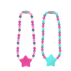 Sensory Chew Toy Necklace Baby Teether Silicone Pendant
