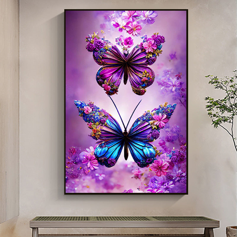 5D DIY Diamond Painting Kit Flower Butterfly Round Full Embroidery Mosaic Art