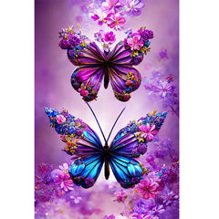 5D DIY Diamond Painting Kit Flower Butterfly Round Full Embroidery Mosaic Art