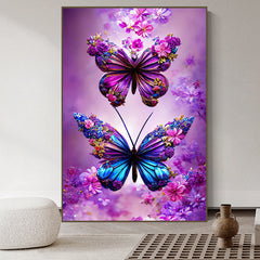 5D DIY Diamond Painting Kit Flower Butterfly Round Full Embroidery Mosaic Art