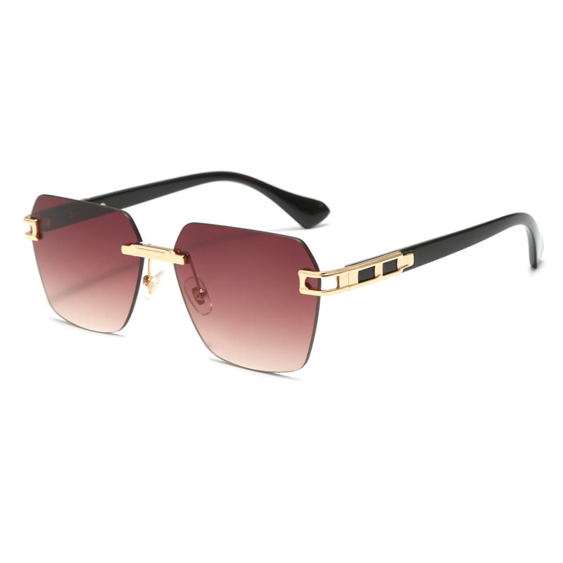 Square Rimless Sunglasses UV400 Sun Shades For Driving