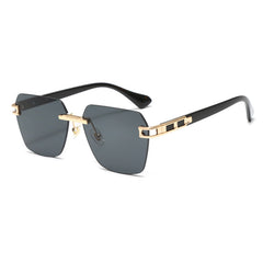 Square Rimless Sunglasses UV400 Sun Shades For Driving