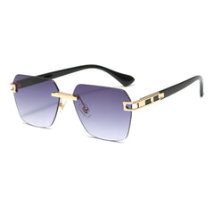 Square Rimless Sunglasses UV400 Sun Shades For Driving