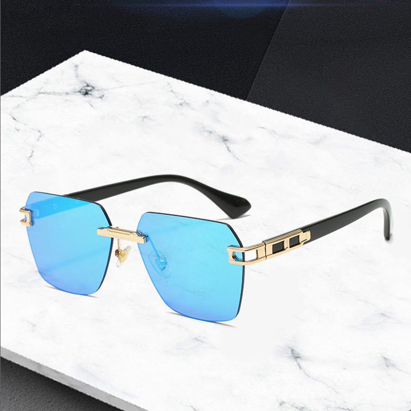 Square Rimless Sunglasses UV400 Sun Shades For Driving