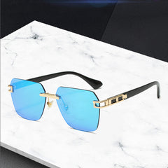 Square Rimless Sunglasses UV400 Sun Shades For Driving