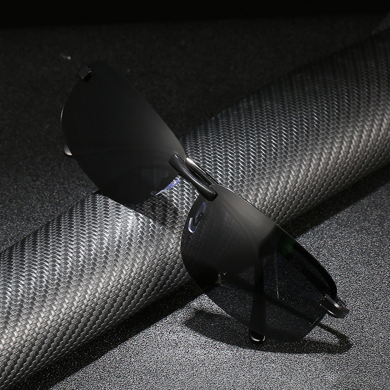 Men's UV400 Polarized Sunglasses Metal Frame Sun Protection Eyewear