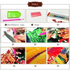 5D DIY Round Diamond Painting Kit Embroidery Mosaic Art Decor