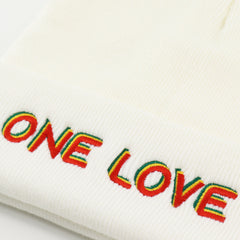 One Love Embroidered Beanie Warm Skull Hat Unisex