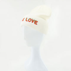 One Love Embroidered Beanie Warm Skull Hat Unisex