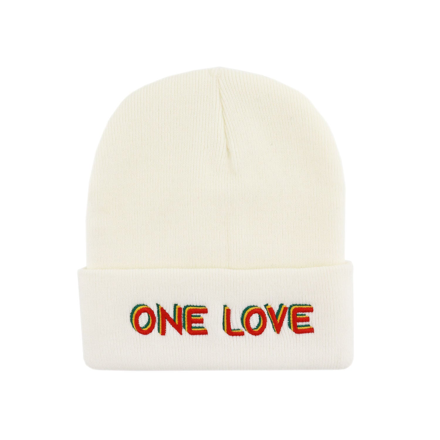 One Love Embroidered Beanie Warm Skull Hat Unisex