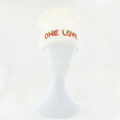 One Love Embroidered Beanie Warm Skull Hat Unisex
