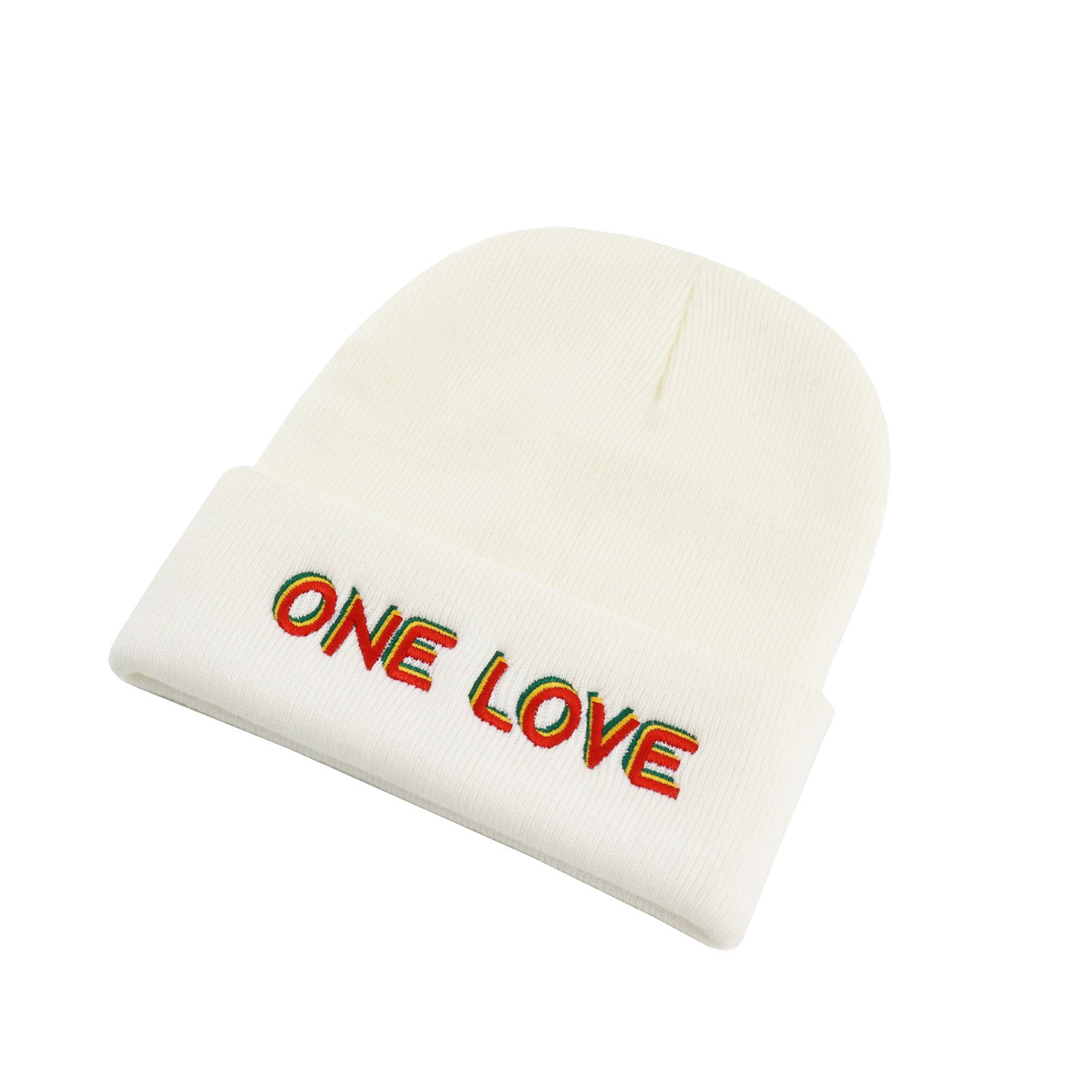 One Love Embroidered Beanie Warm Skull Hat Unisex