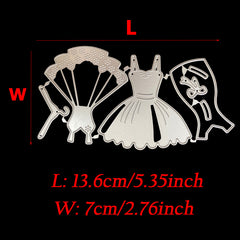 Dress Metal Stencil Set for DIY Scrapbooking Embossing Paper Craft