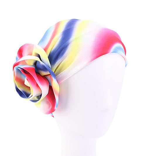 Tie Dye Flower Decor Headband Colorful Hair Band for Girls Women